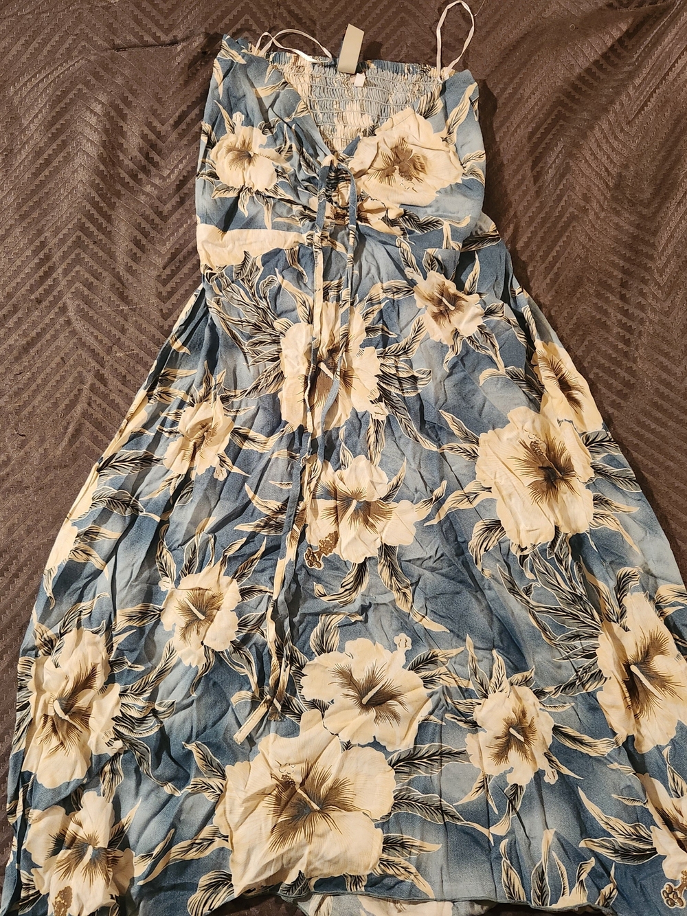 Sunny Island Hawaii Blue Floral Rayon  Dress - Women